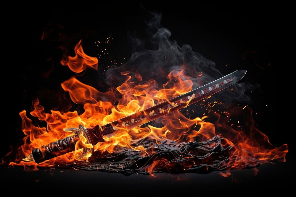 Katana fire bonfire knife.