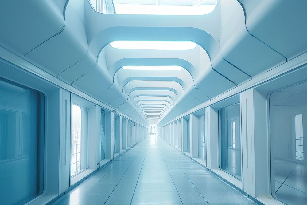 Modern factory architecture technology corridor.