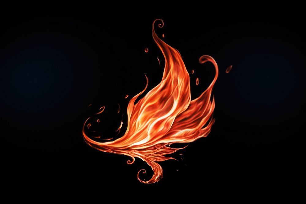 Lance fire flame black background.