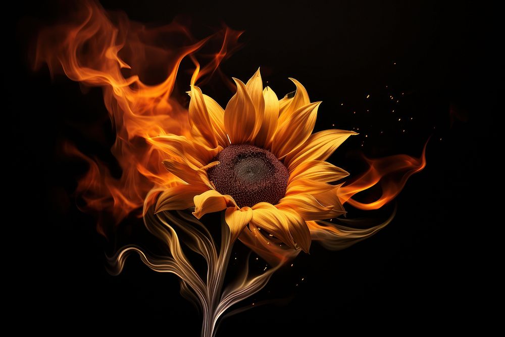Sunflower fire plant flame.