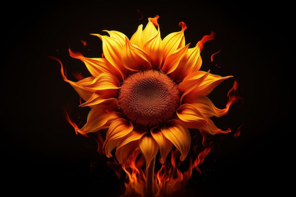 Sunflower fire petal plant.
