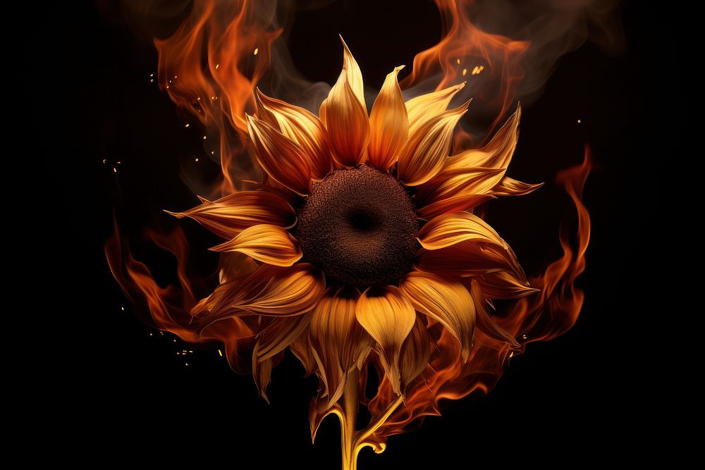 Sunflower fire pattern flame.