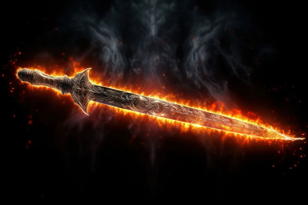 Sword fire weapon dagger.