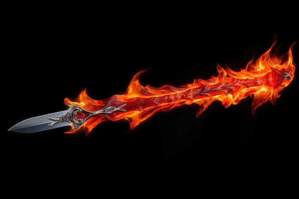 Sword fire weapon dagger.