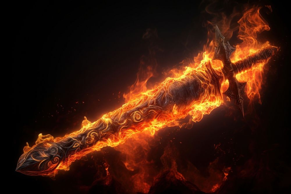 Sword fire bonfire flame.