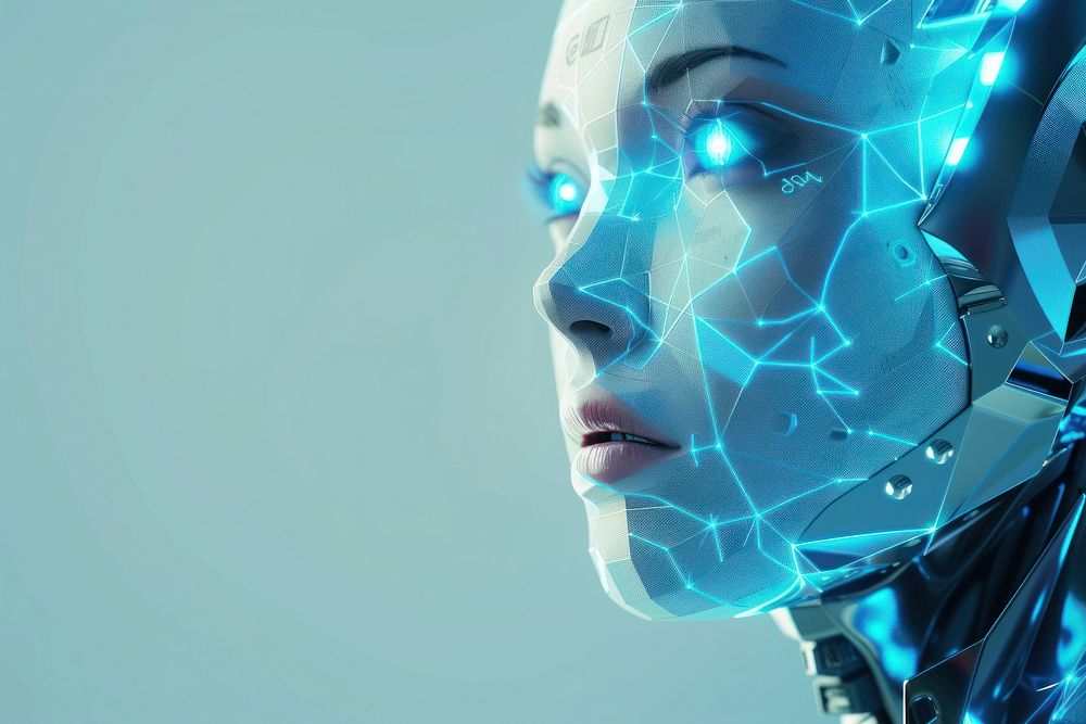 Cyborg futuristic technology portrait.