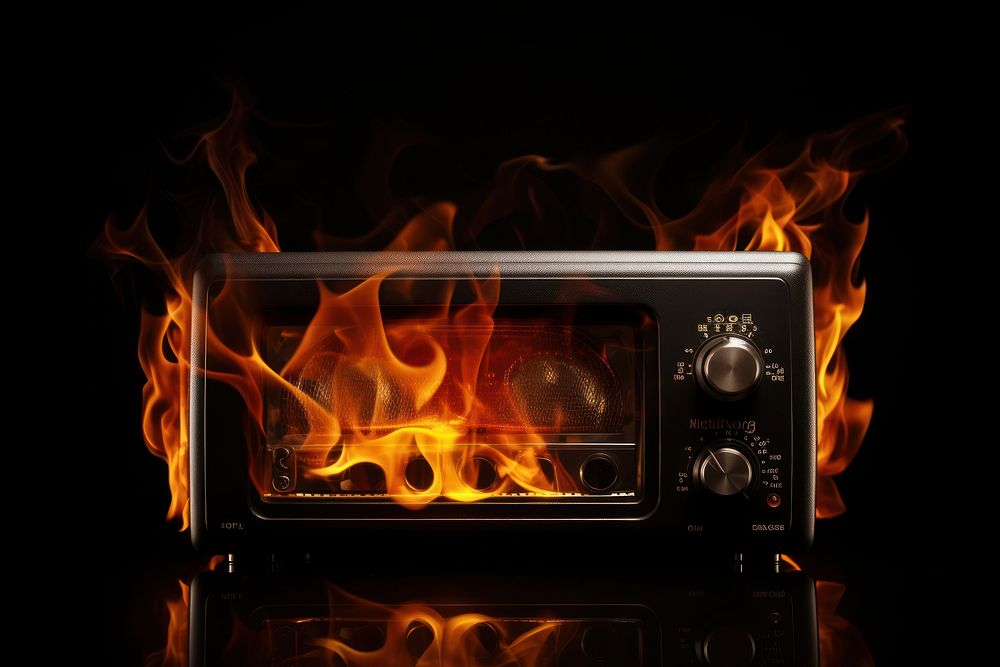 Radio fireplace appliance oven.
