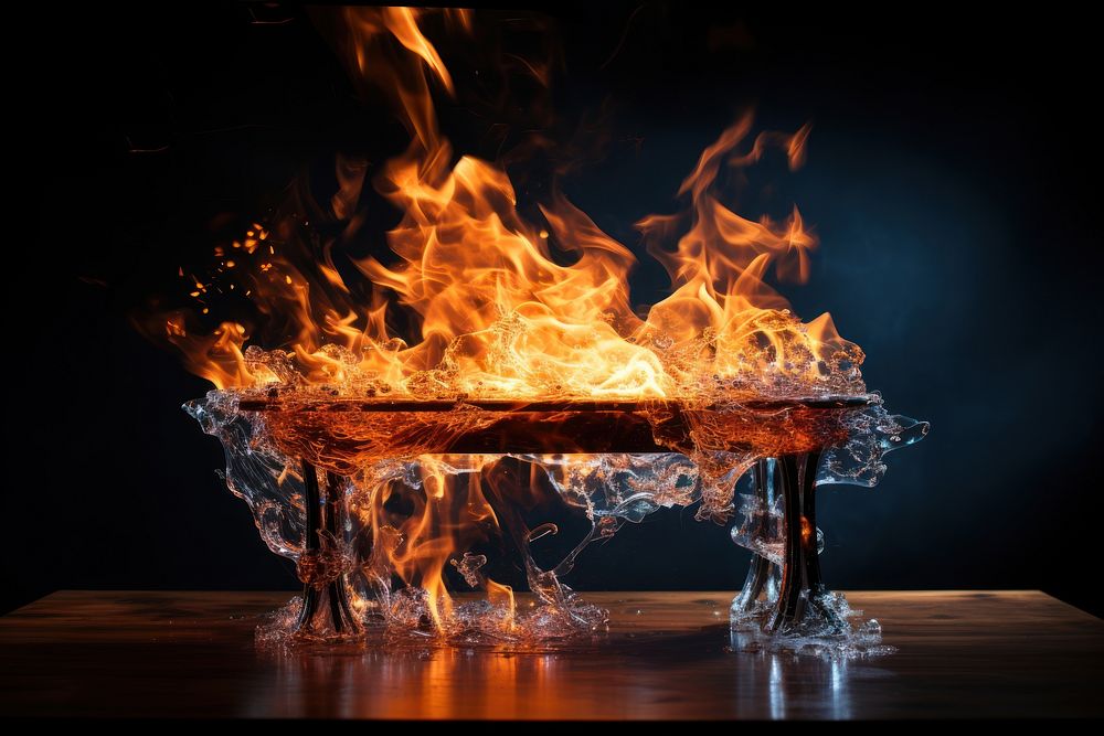Table fire bonfire flame.