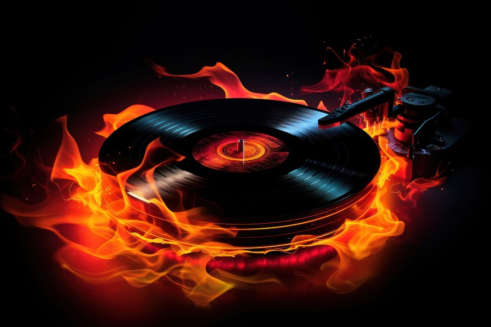 Vinyl fire black flame.