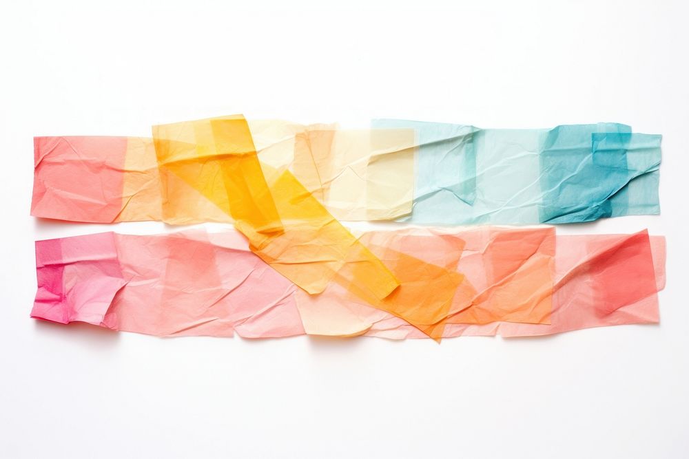Colorful adhesive strip paper white background creativity.