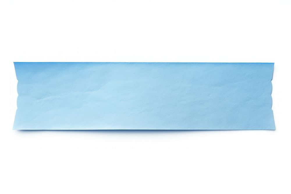 Blue paper adhesive strip white background simplicity rectangle.