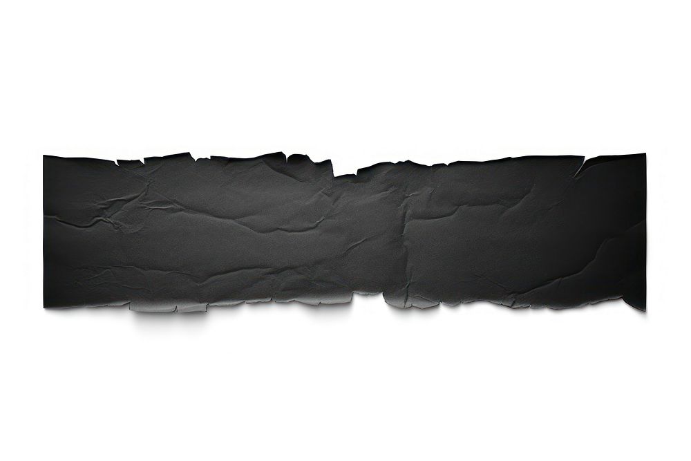 Black paper adhesive strip backgrounds rough white background.