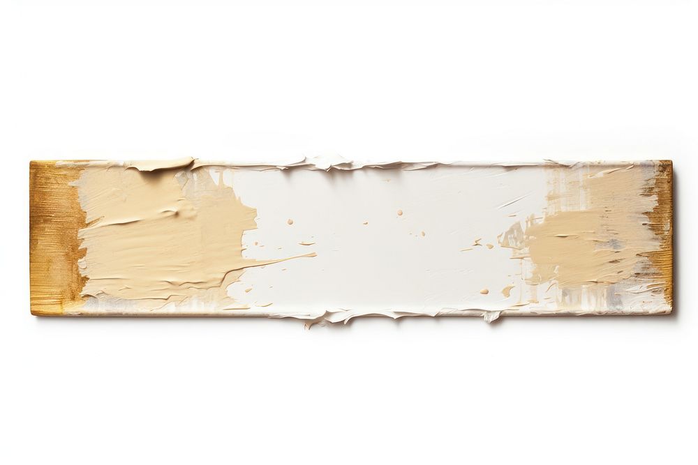 Brush adhesive strip white wood white background.