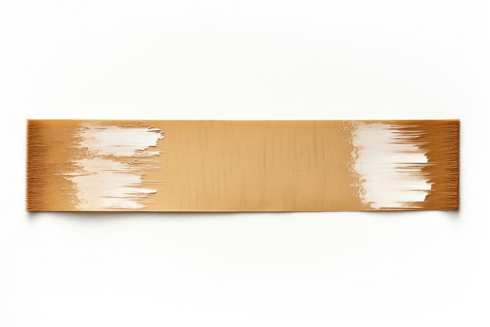 Brush adhesive strip plywood white white background.