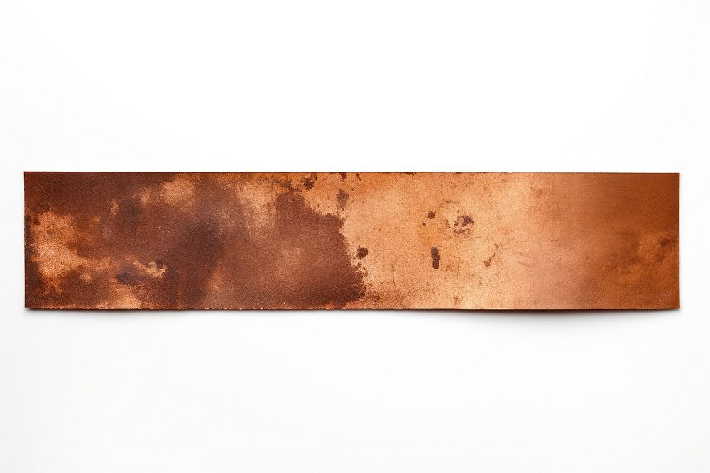 Bronze adhesive strip rust white background accessories.