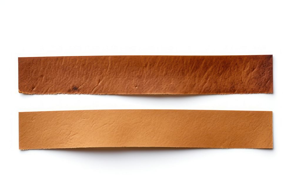 Brown adhesive strip wood white background accessories.