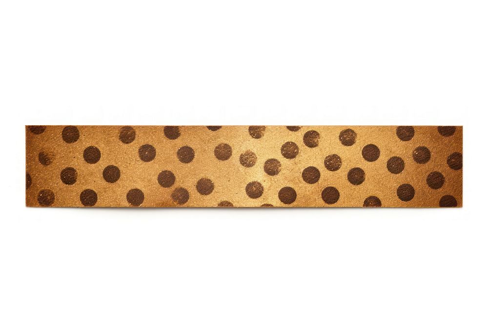Gold and brown dot pattern adhesive strip white background accessories rectangle.