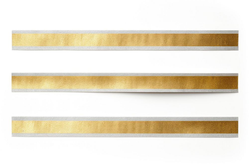 Gold and sliver line pattern adhesive strip white background accessories rectangle.