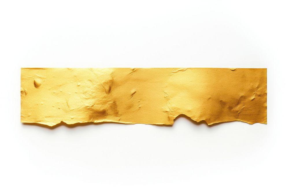 Gold paper adhesive strip white background rectangle aluminium.