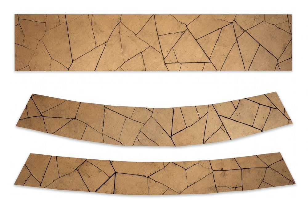 Geometric illustration pattern adhesive strip paper wood white background.