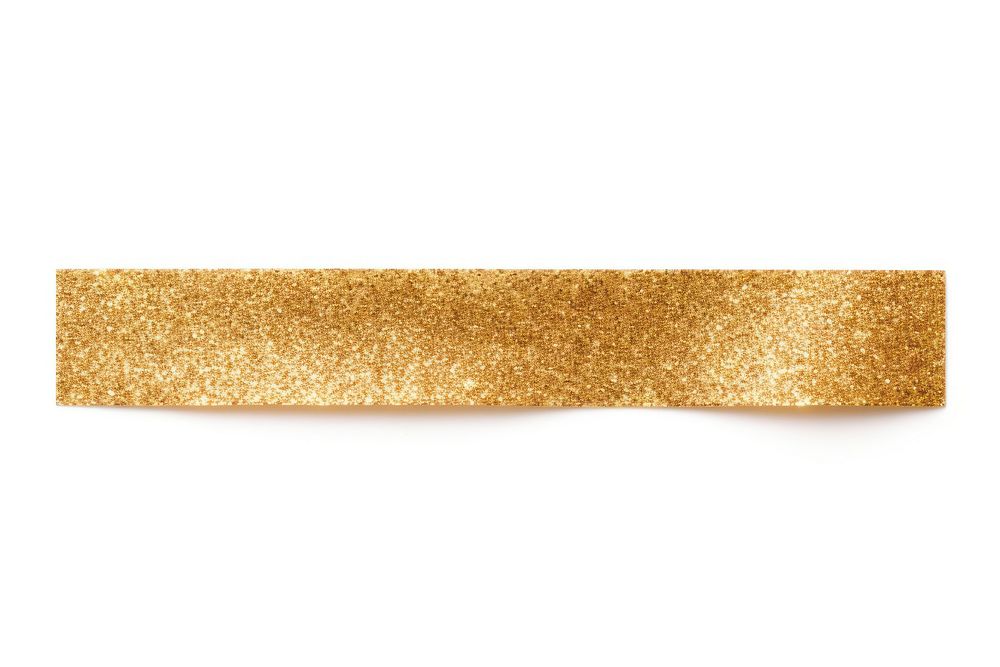 Glitter adhesive strip gold white background bling-bling.