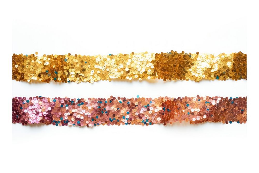 Glitter adhesive strip jewelry white background bling-bling.