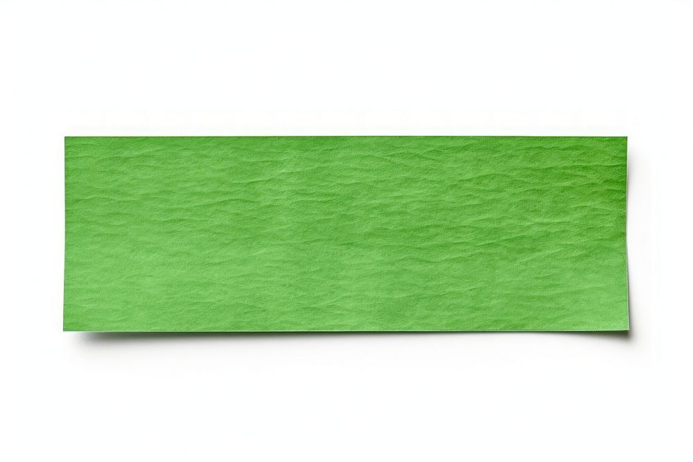 Green paper adhesive strip white background rectangle turquoise.