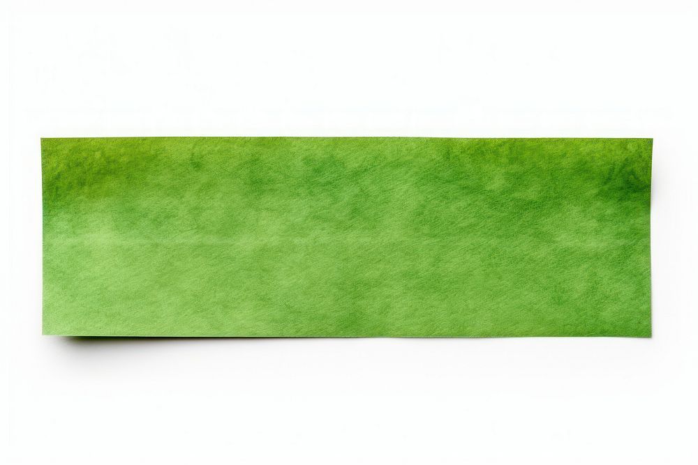Green paper adhesive strip backgrounds white background distressed.