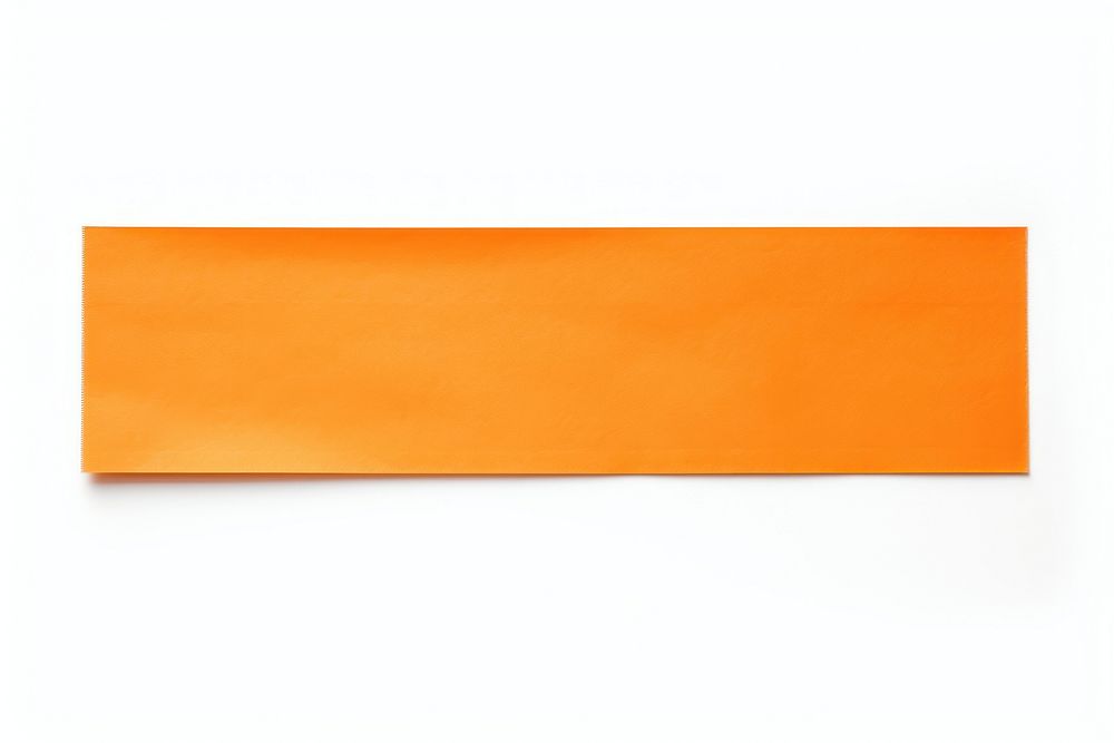 Orange paper adhesive strip white background simplicity rectangle.