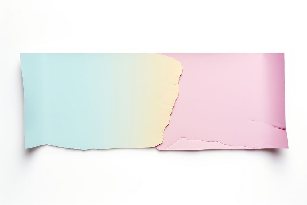 Pastel color adhesive strip paper white background rectangle.