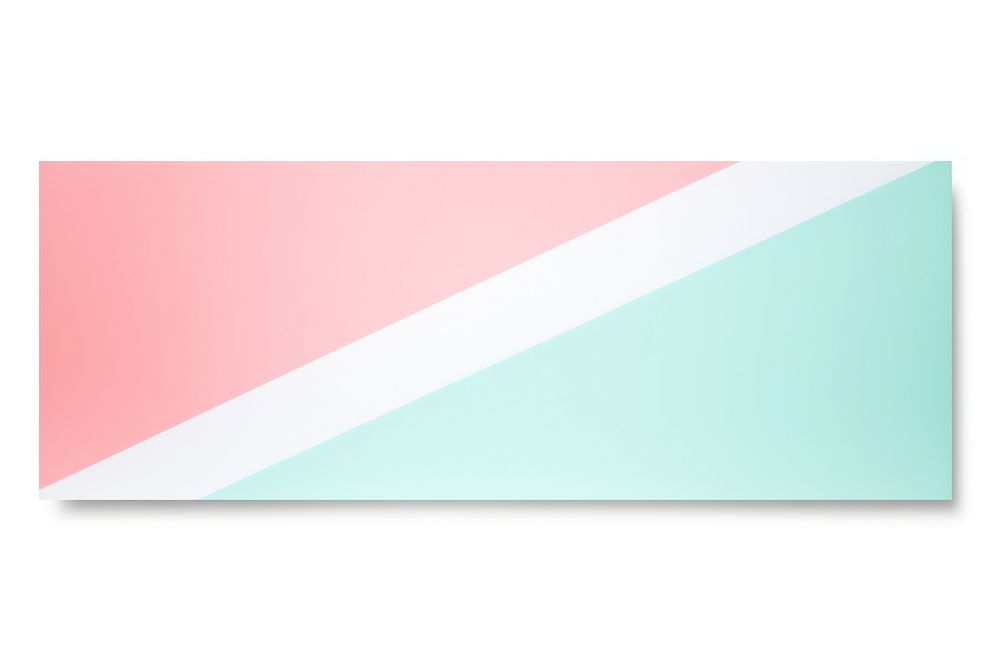 Pastel color adhesive strip white background turquoise rectangle.