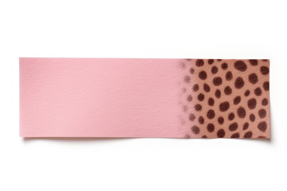Pink and brown dot pattern adhesive strip white background accessories rectangle.