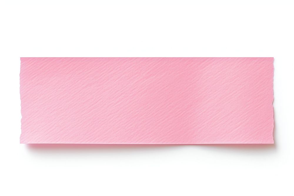 Pink paper adhesive strip backgrounds white background simplicity.