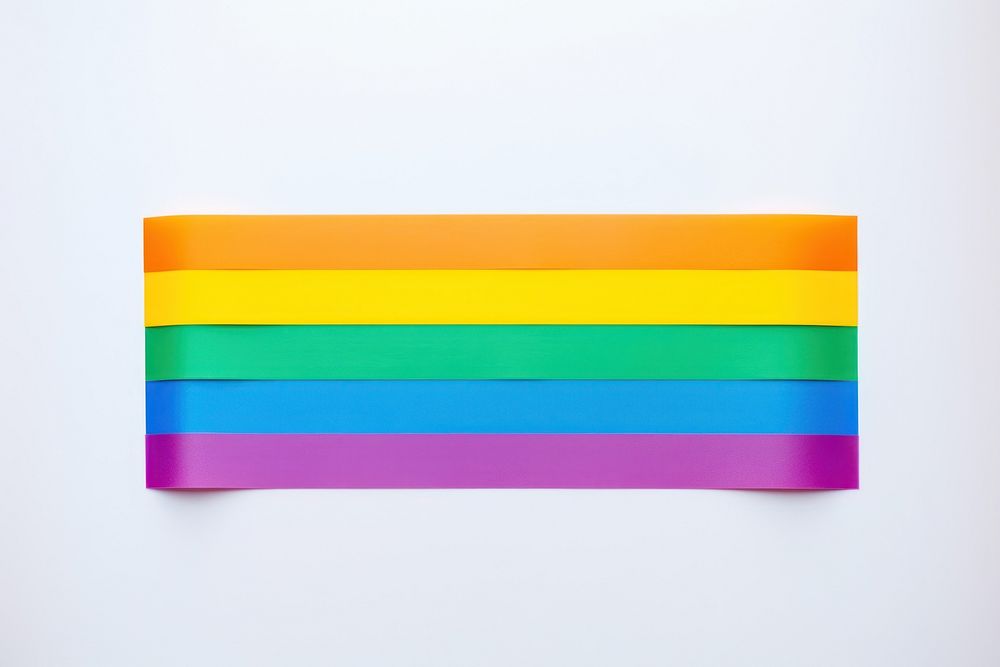 Rainbow adhesive strip white background creativity rectangle.