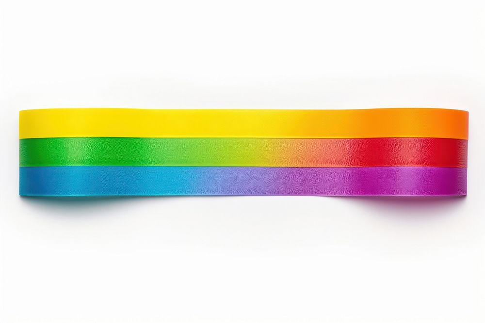 Rainbow adhesive strip white background accessories rectangle.