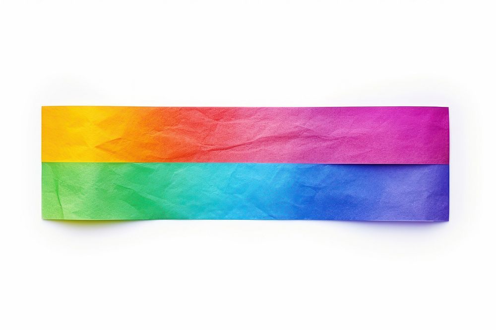 Rainbow adhesive strip paper white background creativity.