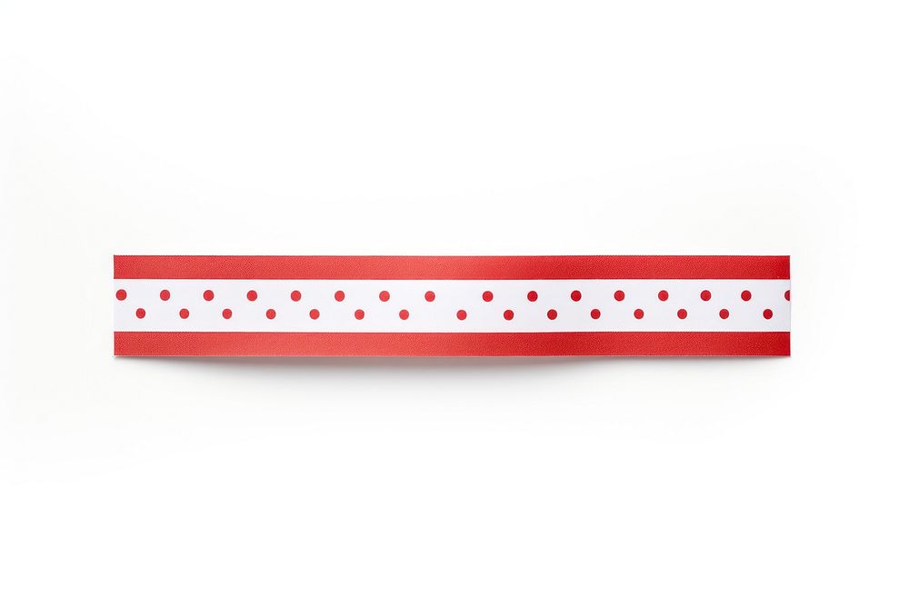 Red and white dot pattern adhesive strip white background accessories rectangle.