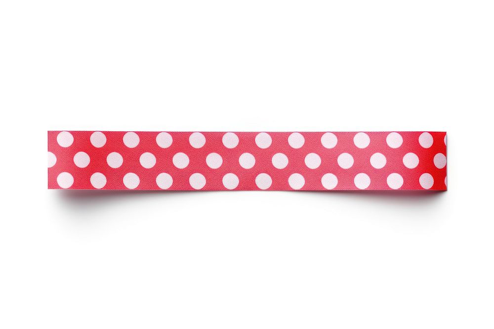 Red and white dot pattern adhesive strip white background accessories rectangle.