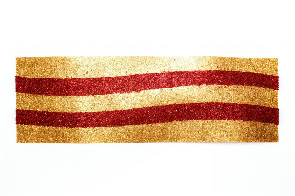 Red and gold line pattern glitter adhesive strip flag white background patriotism.