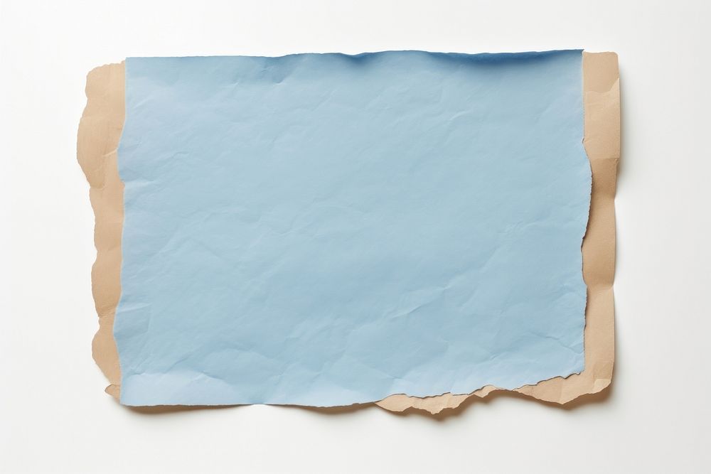 Ripped blue pastel paper backgrounds white background rectangle.