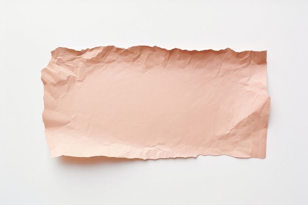 Ripped pink pastel paper backgrounds white background crumpled.