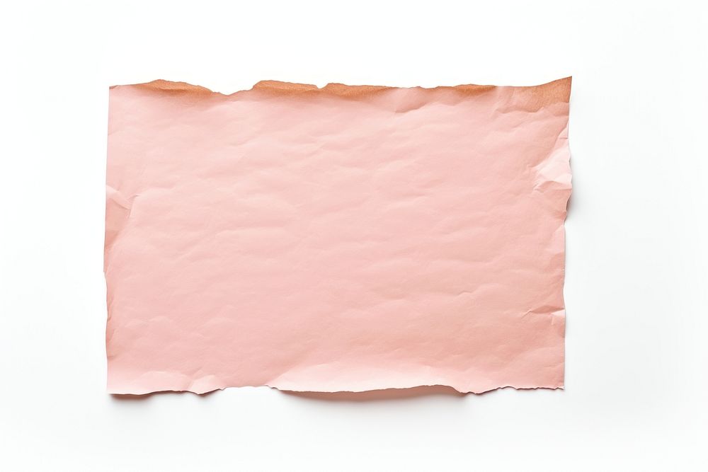 Ripped pink pastel paper backgrounds text white background.