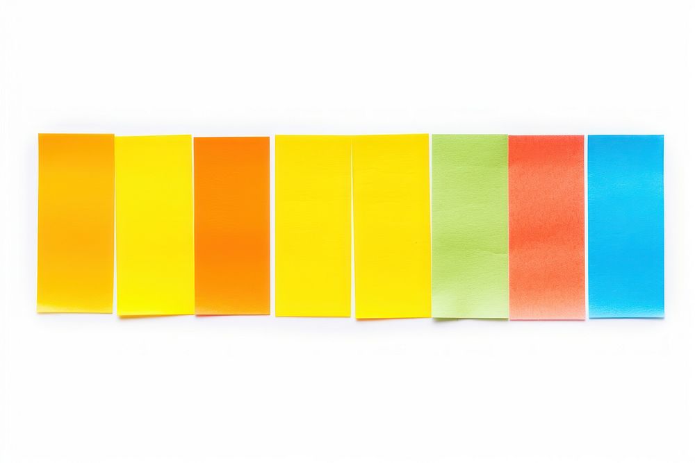 Vibrant colors adhesive strip paper white background rectangle.