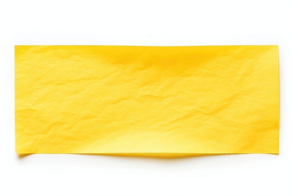 Yellow paper adhesive strip backgrounds white background blackboard.