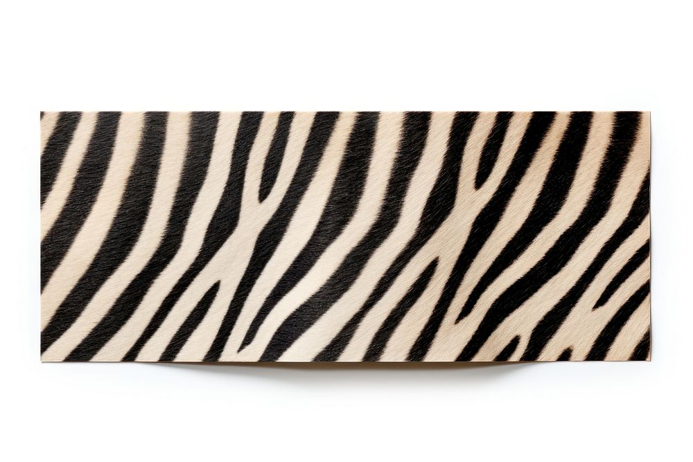 Zebra pattern adhesive strip mammal white background rectangle.