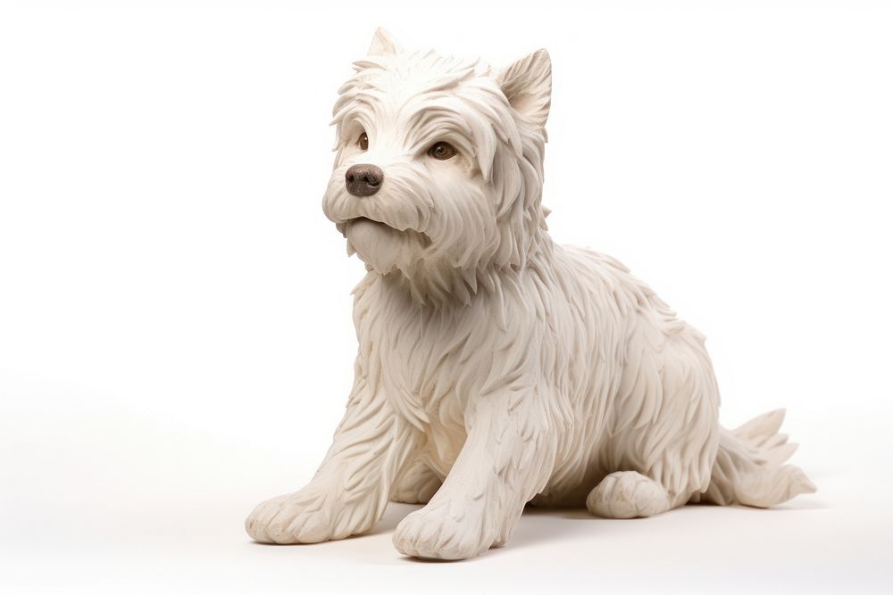 White dog statue terrier mammal animal.