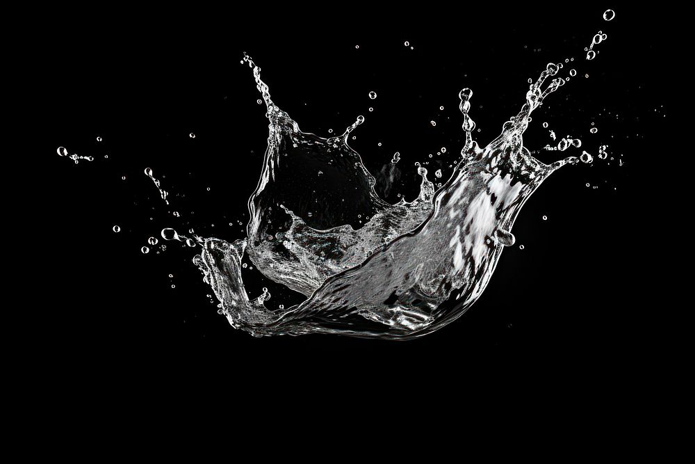 Water splash black black background refreshment.