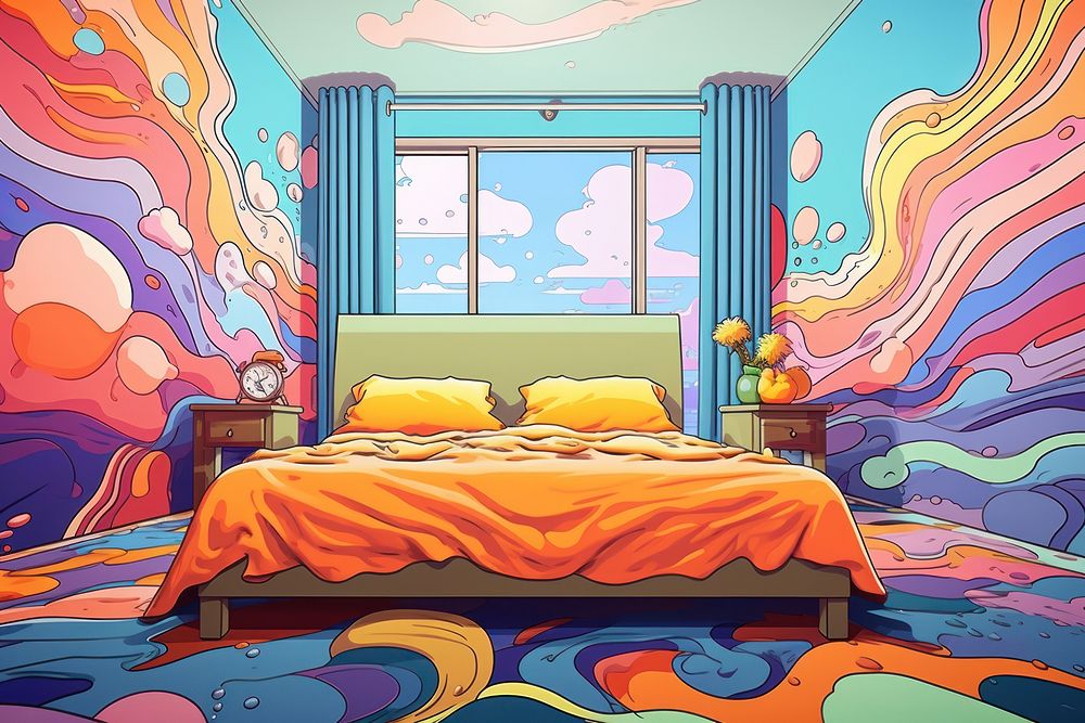 Teenage bed room painting furniture bedroom.