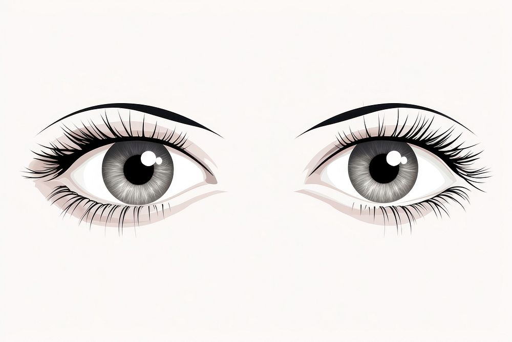 Long Eyelash eyelash drawing sketch.