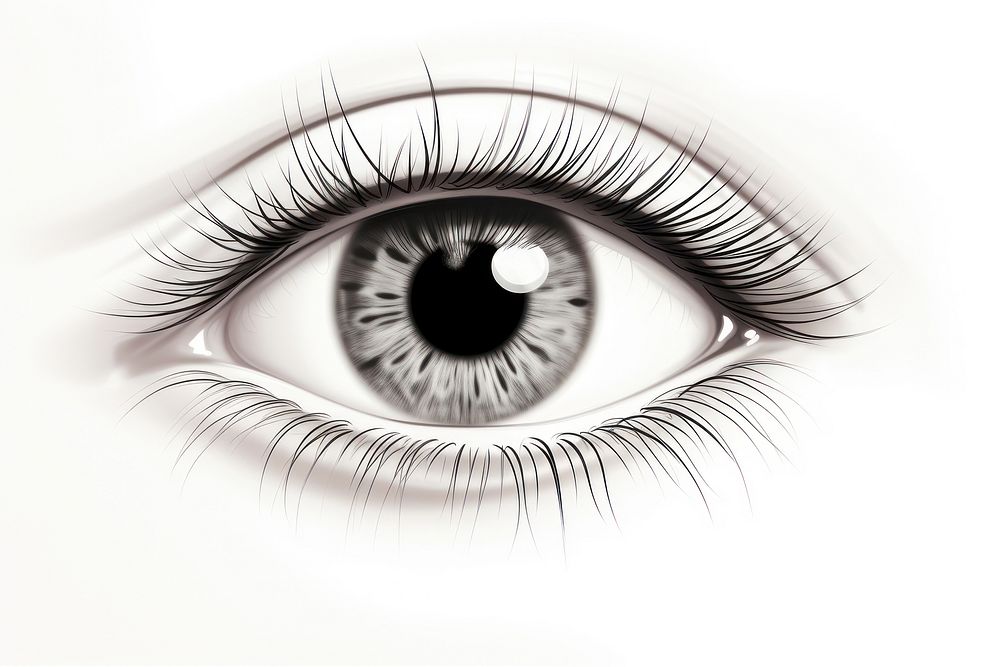 Long Eyelash eyelash drawing sketch.